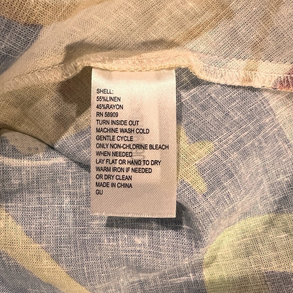 Chelsea & Violet XL Sleeveless Smocked Basque Mini Sun Dress Cosmic Linen Blend - Picture 13 of 13